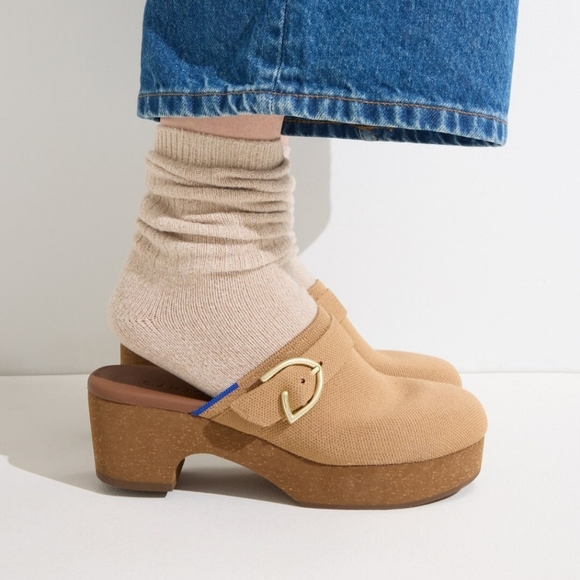 ROTHY'S The Buckle Clog Brown Butternut Women’s US 7.5 EU 37.5 UK 5 New W/ Box - Picture 2 of 15